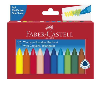 Faber Castell: 12 Triangular Wax Crayons The Bubble Room Toy Store Dublin