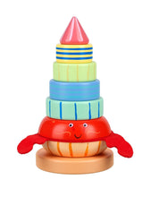 Load image into Gallery viewer, Orange Tree Hermit Crab Stacking Ring The Bubble Room Toy Store Dublin