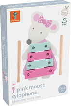 Load image into Gallery viewer, Orange Tree Pink Mouse Wooden Xylophone The Bubble Room Toy Store Dublin
