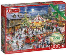 Load image into Gallery viewer, Falcon The Christmas Carousel 2 X 1000 piece Jigsaw Puzzles The Bubble Room Toy Store Dublin