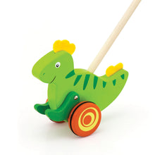 Load image into Gallery viewer, Viga toys  Push Along  Dinosaur The Bubble Room Toy Store Dublin Ireland
