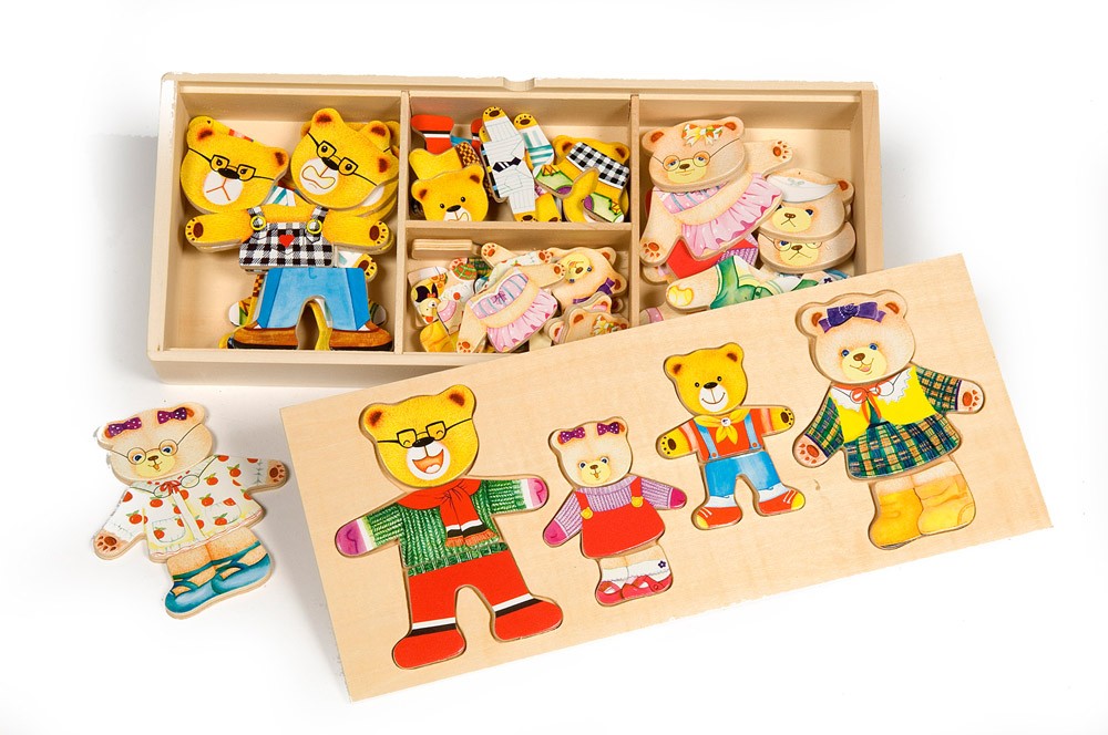Bigjigs Toys The Bear Family Dress Up Puzzle With Storage Box The Bubble Room Toy Store Dublin