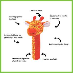 Fiesta Crafts Giraffe Squeakaboo Rattle The Bubble Room Toy Store Dublin