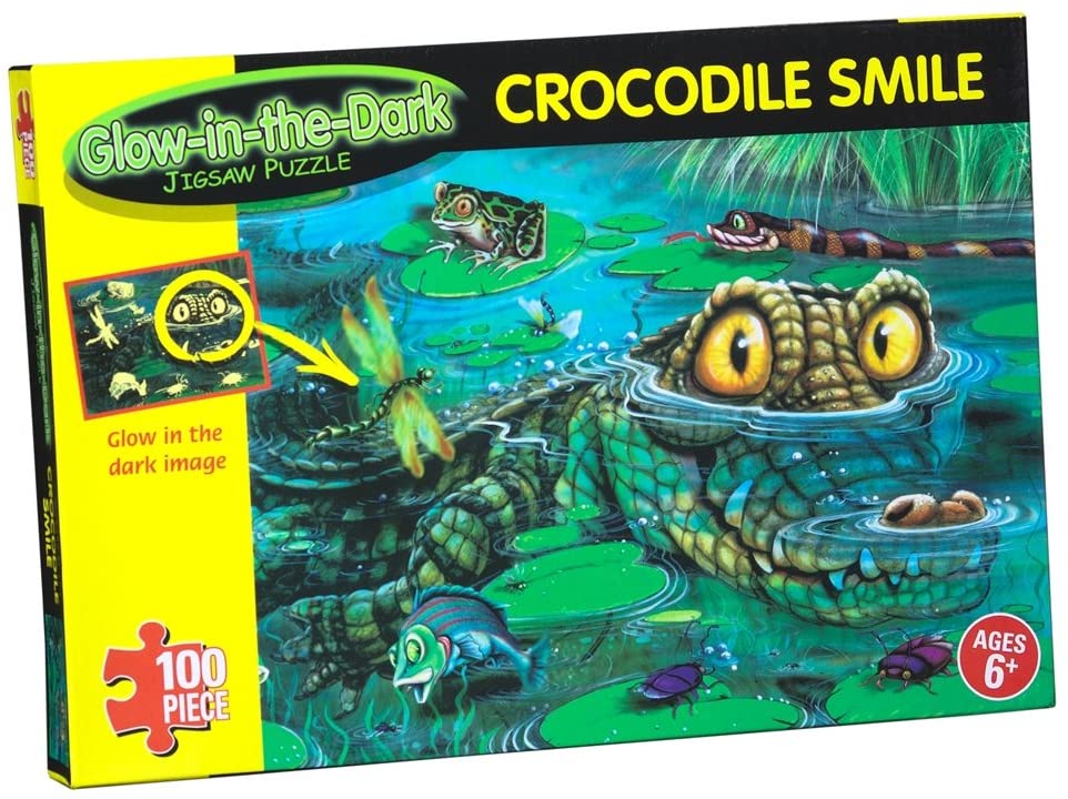 Glow In The Dark Jigsaw Puzzle - Crocodile Smile  The Bubble Toy Store Skerries Dublin