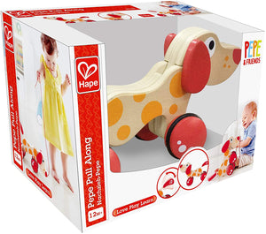 Hape  Pepe Dog Pull Along The Bubble Room Toy Store Dublin