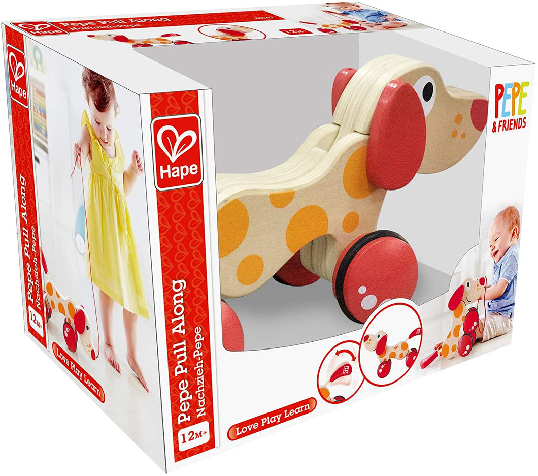 Hape  Pepe Dog Pull Along The Bubble Room Toy Store Dublin