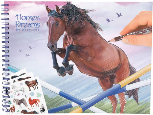 Depesche  Colouring Book Horses Dreams Multi-Coloured The Bubble Room Arts and Crafts Store Skerries Dublin