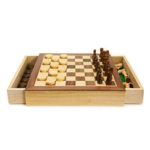 House of Marbles Wooden Chess & Draughts Set  The Bubble Room Toy Store Dublin