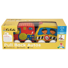 Load image into Gallery viewer, K&#39;S Kids  Pull Back Autos  School Bus &amp; Fire Engine Set The Bubble Room Dublin