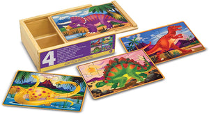 Melissa & Doug Wooden  Dinosaurs Puzzles in a Box   The Bubble Room Toy Store Skerries Dublin