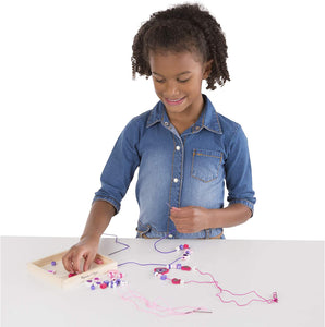 Melissa & Doug Shimmering Hearts Wooden Bead Set The Bubble Room Toy Store Dublin