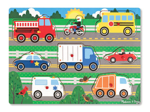 Melissa & Doug Vehicles Wooden Peg Puzzle the Bubble Room Toy store Dublin