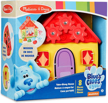 Load image into Gallery viewer, Melissa &amp; Doug Blue&#39;s Clues &amp; You! Wooden Take-Along House Shape Sorter Activity Play Set The Bubble Room Toy Store Dublin